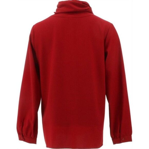 Linea Louis Dell'Olio Crew-Neck Buton Blouse Scarf - Picture 6 of 7